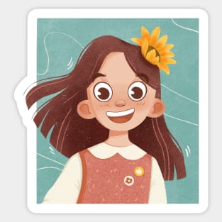 Smiling girl Sticker